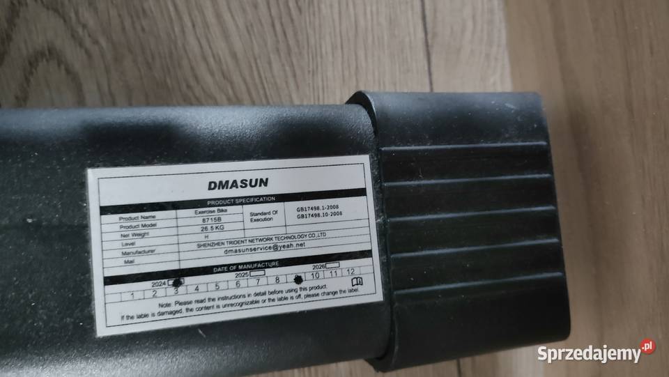 Rower stacjonarny spinningowy DMASUN 8715B Rypin