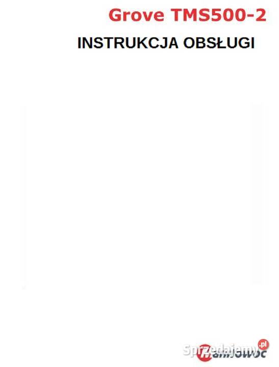 GROVE TMS500 2 ŻURAW instrukcja obsługi i Kielce