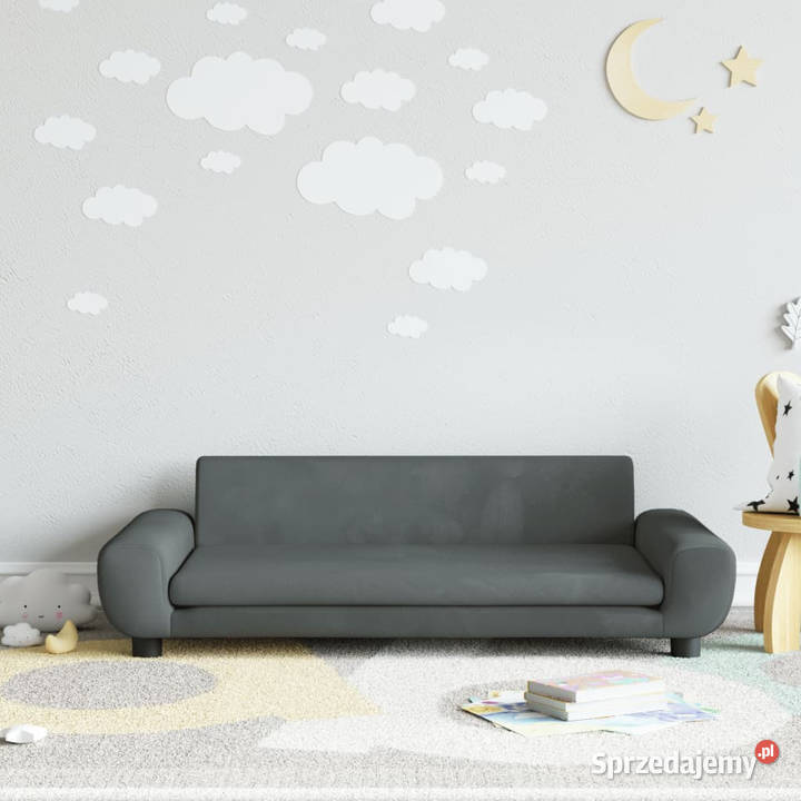 Sofa dzieci ciemnoszara 100x54x33 aksamit Warszawa