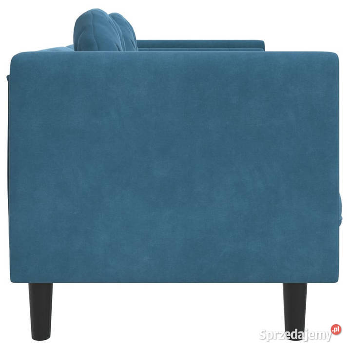 Sofa 2osobowa z poduszkami niebieska aksamit mazowieckie Warszawa