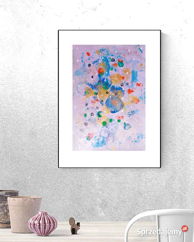 fioletowa abstrakcja nowoczesny rysunek A3 Gdańsk