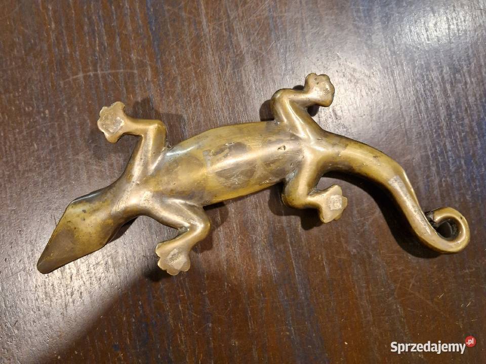 FIGURKA jaszczurki z metalu z Aghartastara Lublin