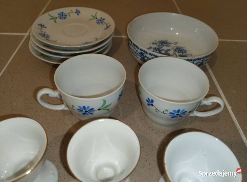Filiżanki z talerzami porcelanowe Polskie PRL Kołobrzeg sprzedam