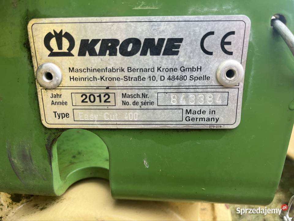 Kosiarka dyskowa Krone Easycut 400320 SUPER STAN Krone Krzesk-Królowa Niwa