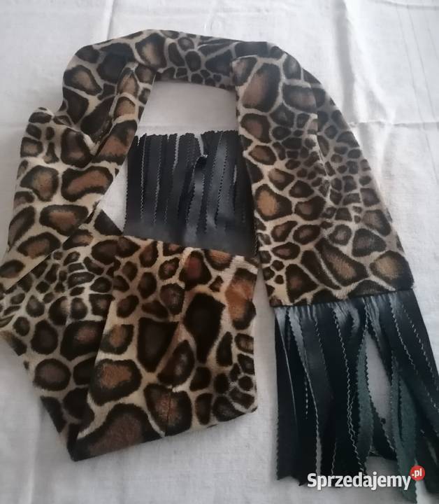 Szal damskiSzalik Panterka z frędzlami ciepły Dla kobiet Dodatki Łódź