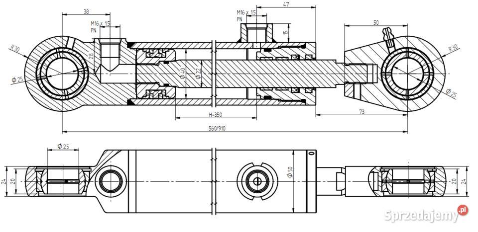 Siłownik Hydrauliczny 40x22 SKOK 320 MOCOWANIA kujawsko-pomorskie Solec Kujawski