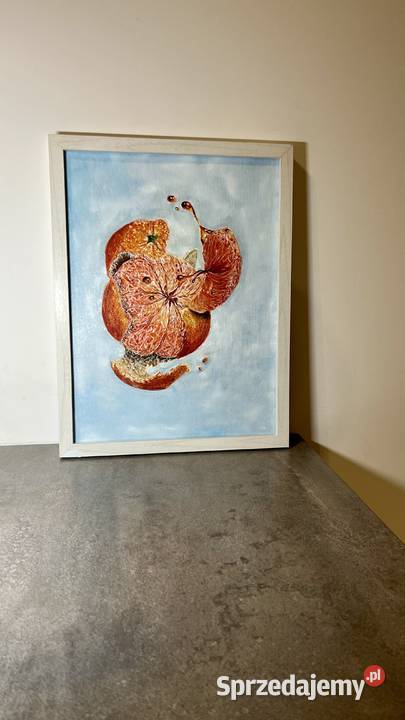 Pomarańcza w ruchuNowoczesny obraz olejny z