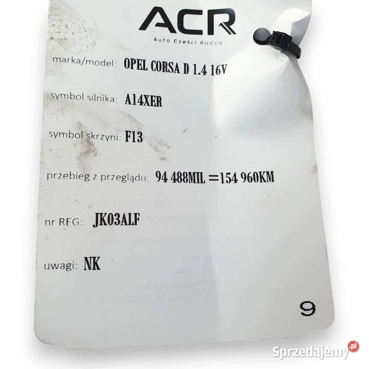 ROZRUSZNIK Opel Corsa D Astra J Meriva 12 14 osobowe Chełm