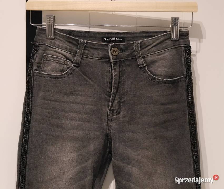 Spodnie rurki łańcuszek koraliki 36 S Inny materiał