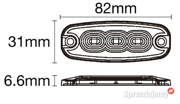 Lampa ostrzegawcza LED prostokątna 1030V