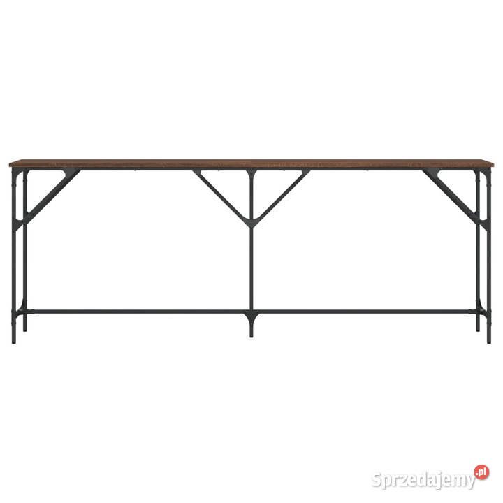 Stolik konsolowy brązowy dąb 200x29x75 WM837781 mazowieckie Warszawa