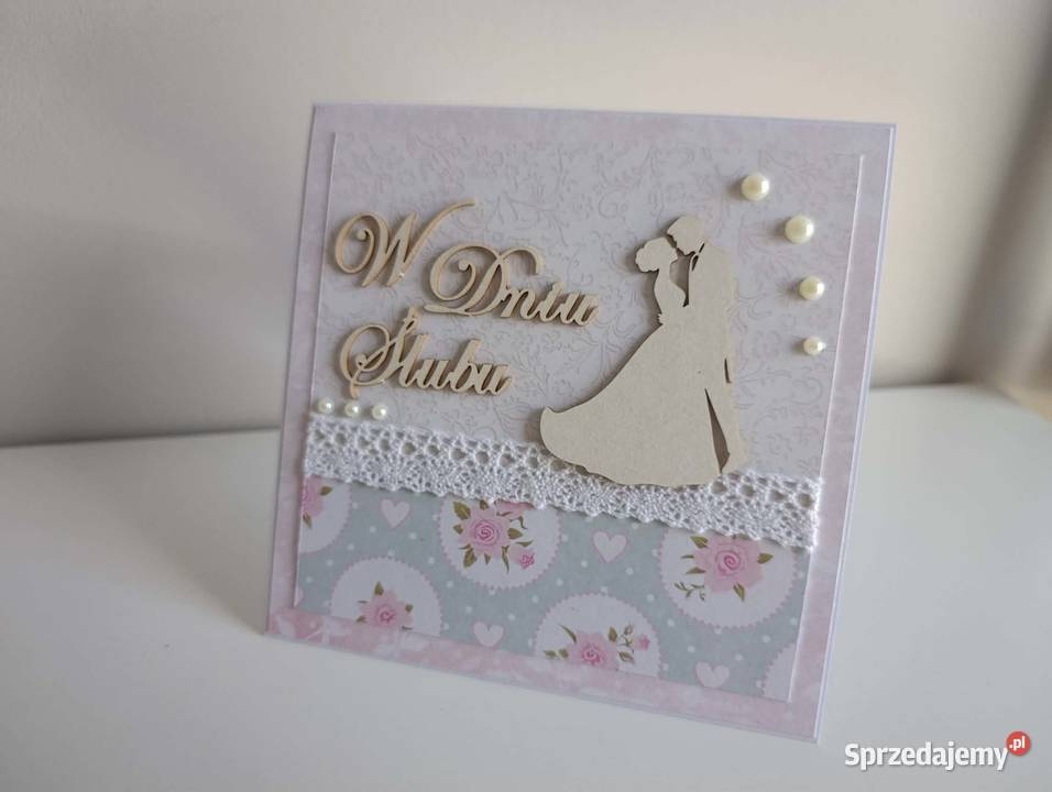 Kartka ręcznie robiona na Ślub handmade 2 łódzkie