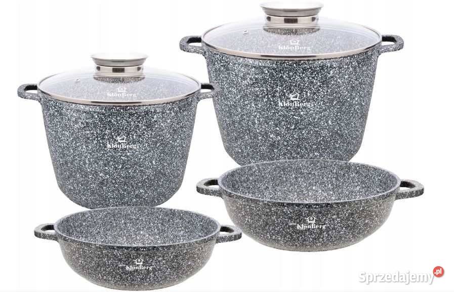 Zestaw 2 wok 2 garnki największe szare