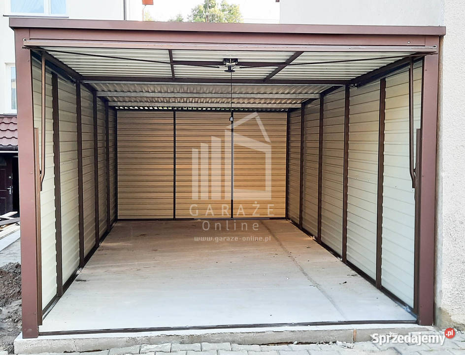 GARAŻ BLASZANY 3m x 6m poziom spad tył Brama Kraków