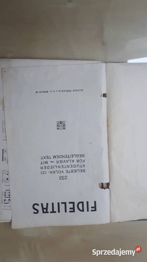 Fidelitas stare niemieckie nuty Antykwariat Kamionki sprzedam