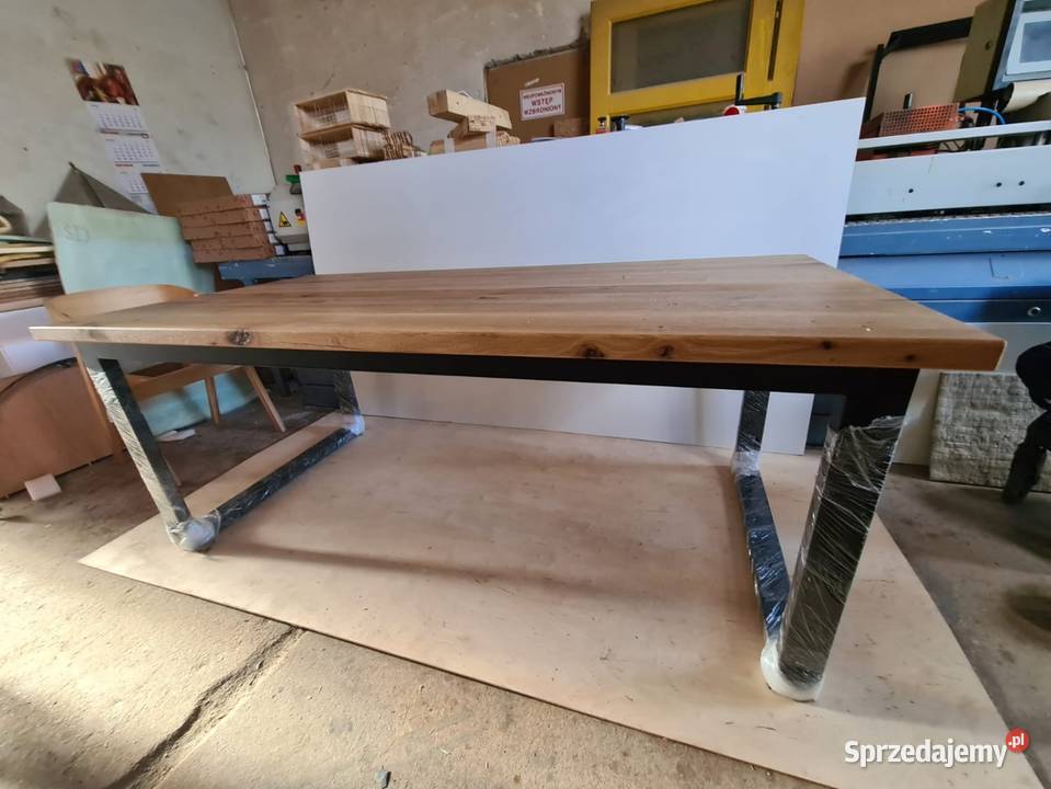 Stół dębowy 200x100 szczotkowany noga metalowa Luzino sprzedam