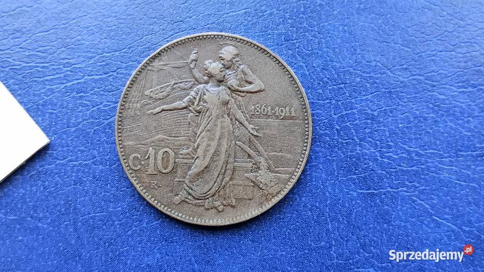 Stare monety 10 centesimi 1911 Włochy Lesko