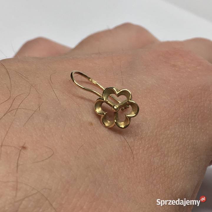 Złote KOLCZYKI 585 14K dyskretne ażurowe mazowieckie Warszawa