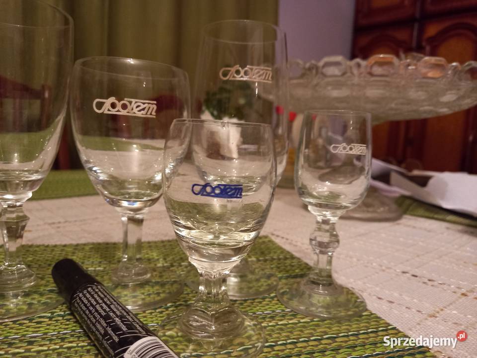 Kieliszki nowe rozne PRL SPOŁEM wodka wino i lubelskie