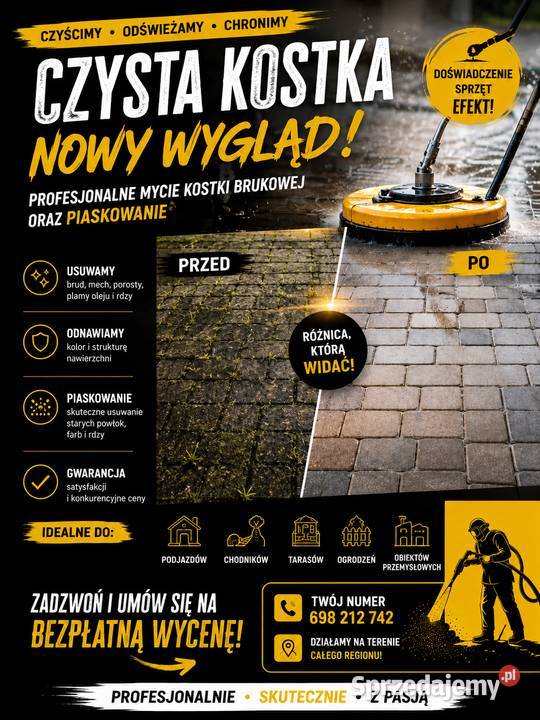 MycieCzyszczenie ciśnieniowe Piaskowanie kostki