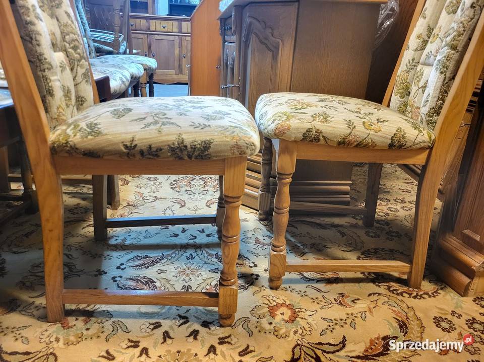 Stylowe solidne krzesła dębowe tapicerowane 6 103cm Sypniewo