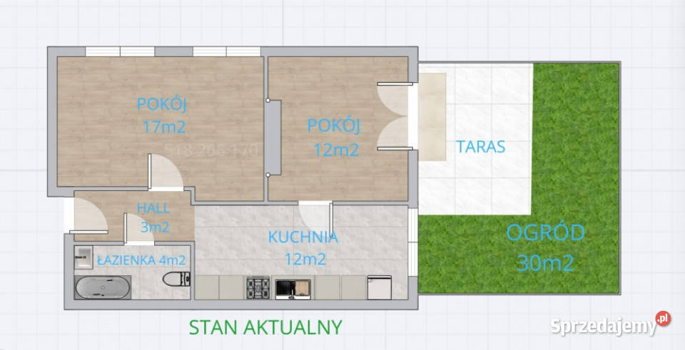 2 3pokojowe ogródek z tarasem MichałówReginów parter Legionowo