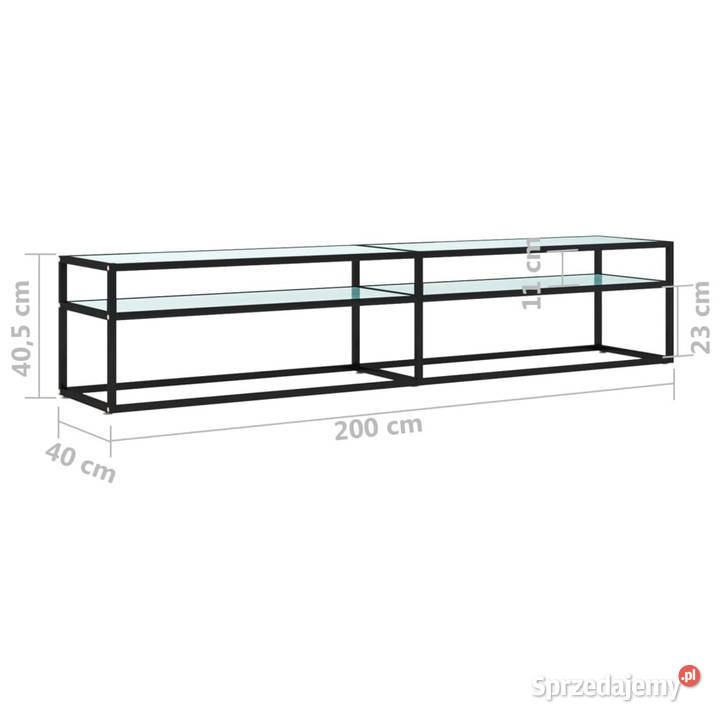 Szafka pod TV biały marmur 200x40x405 szkło Warszawa