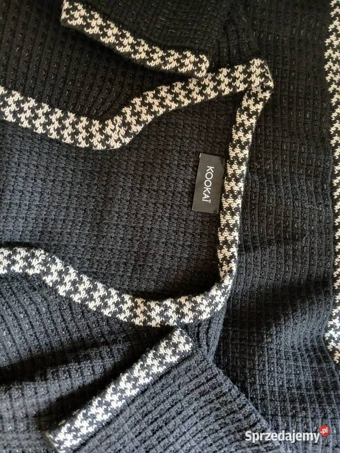 Sweter damski czarny biały bolerkokardigan Rozmiar 36(S)