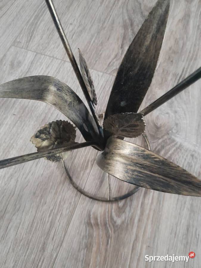 Świecznik metalowy na 3 świece rękodzieło Wieliczka