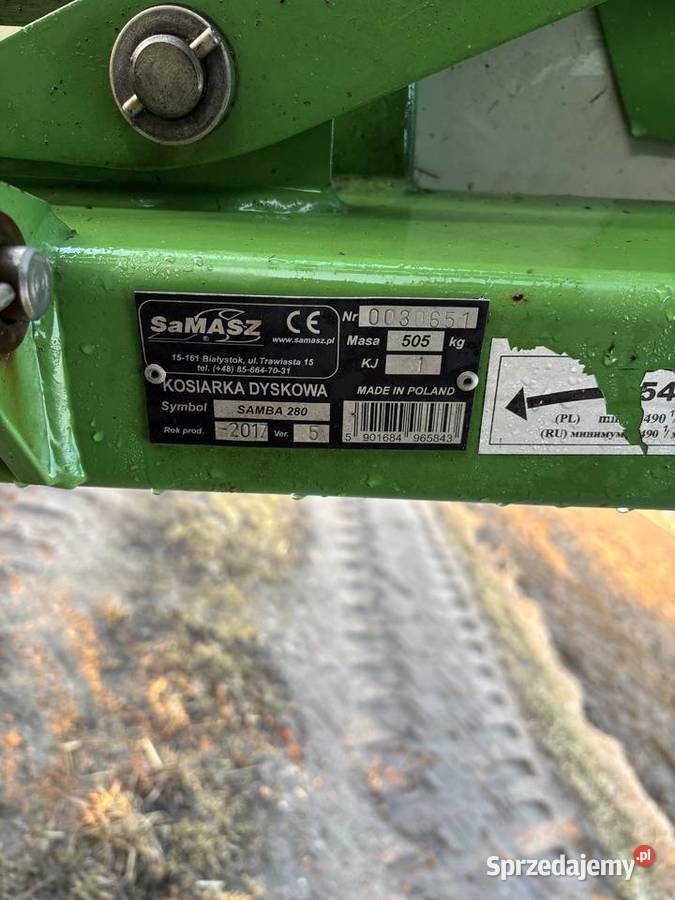 Kosiarka Dyskowa Samasz Samba 280 Rolnictwo Niechanowo