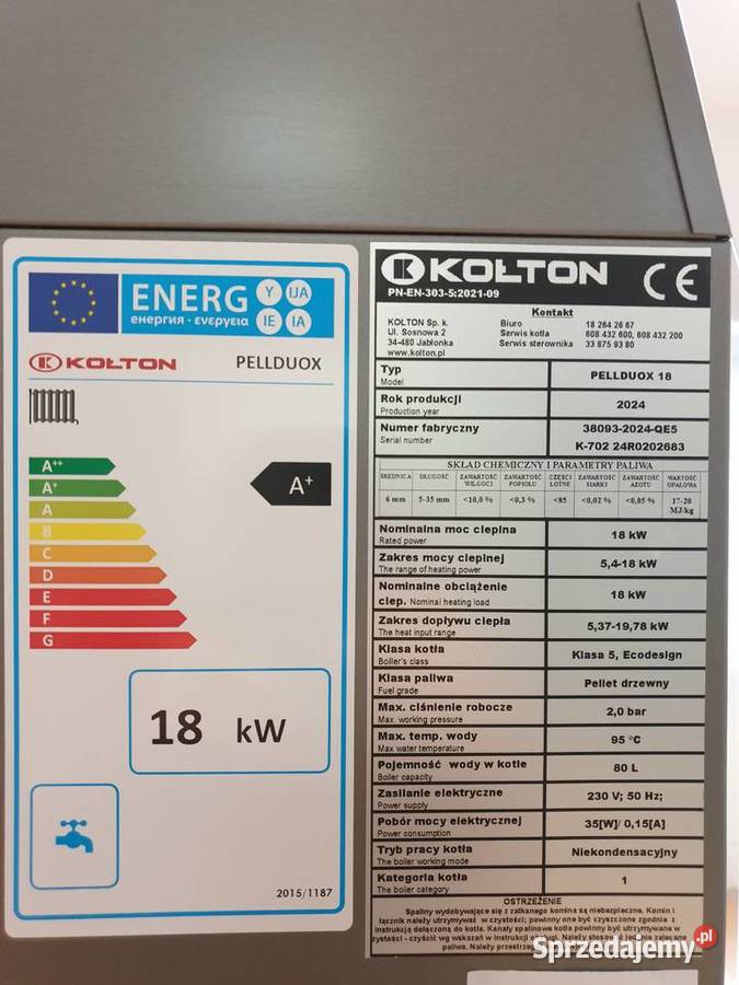 Kocioł pelletowy Pellduox 18kW 5 klasa i Łomża