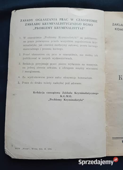 Problemy Kryminalistyki 8 111 czerwiec 1957