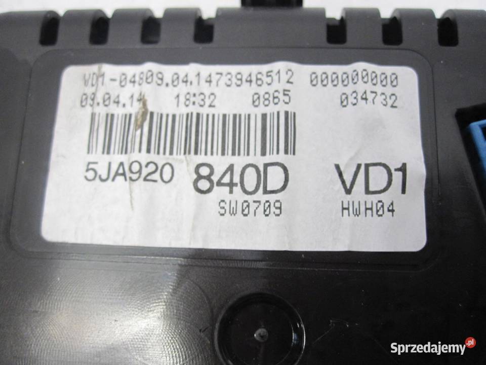 SKODA RAPID SPACEBACK licznik zegary 5JA920840D