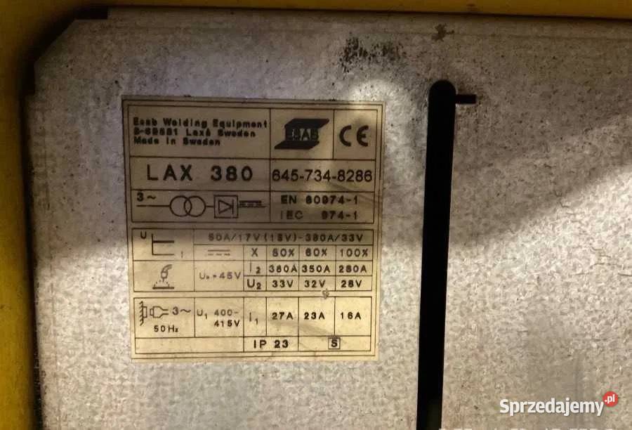 Spawarka Migomat Esab Lax 380 Podskarbice Szlacheckie