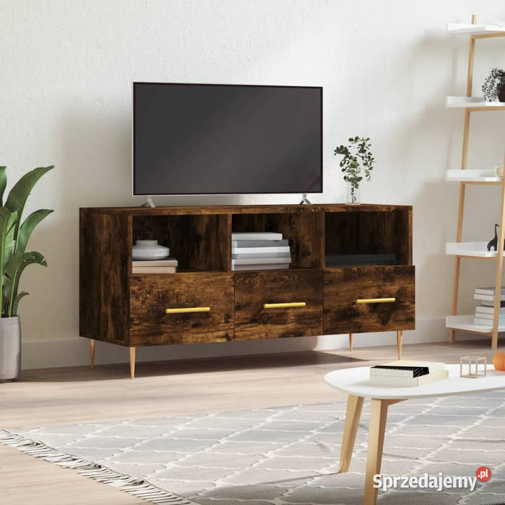Szafka pod TV przydymiony dąb 102x36x50 WM829025 Warszawa