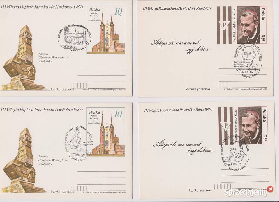 Okolicznościowe Pocztówki Wizyta Jana Paweła II dolnośląskie Wrocław