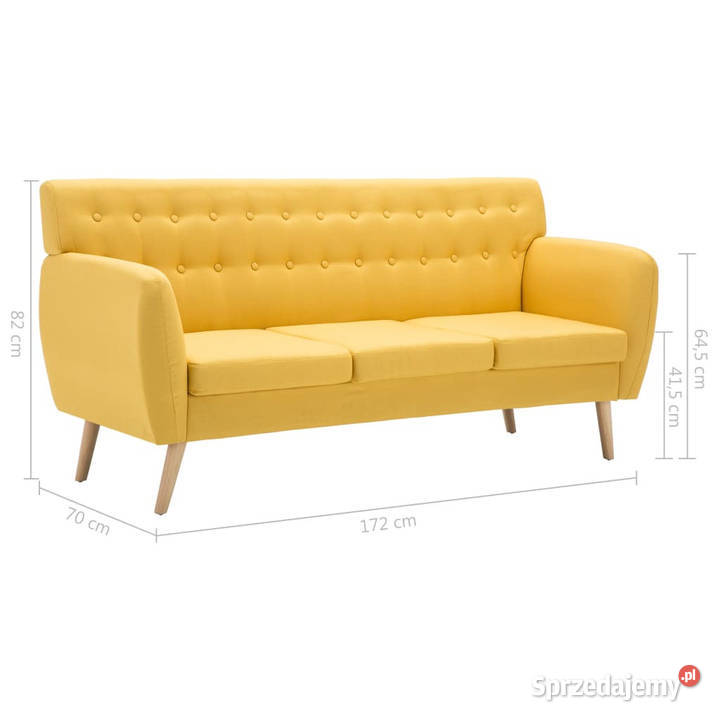3osobowa sofa tapicerowana tkaniną 172x70x82 mazowieckie Warszawa