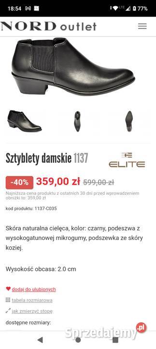 Sztyblety damskie marki Nord Czółenka