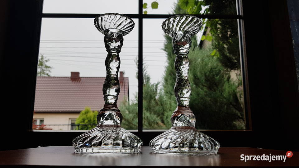 2x świecznik Spirelli świeczniki Ząbkowice szkło śląskie Dąbrowa Górnicza
