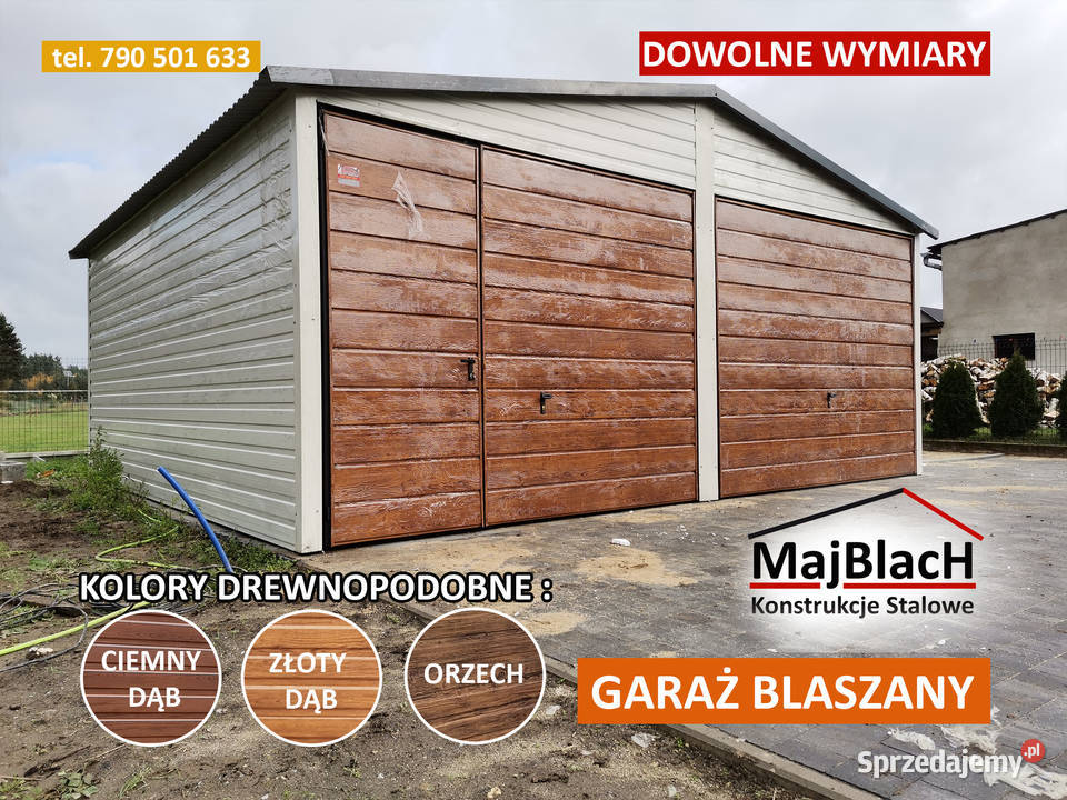 Garaż Blaszany Biały ZŁOTY DĄB Garaże Blaszane