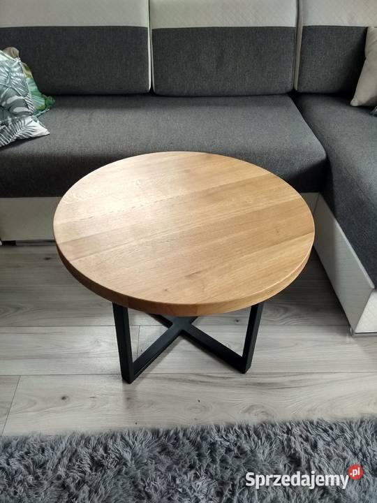 Stolik kawowy 70 dąb okrągły nowoczesny loft Warszawa
