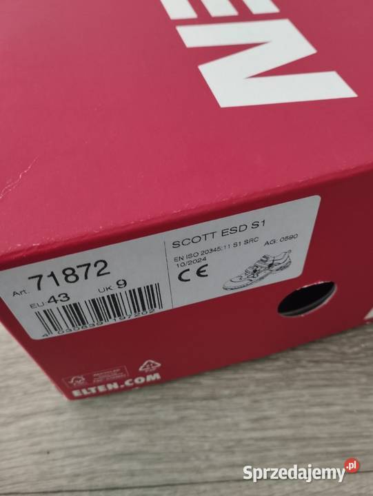 Buty robocze ELTEN Scott esd S1 rozmiar 43 Ciężkowice