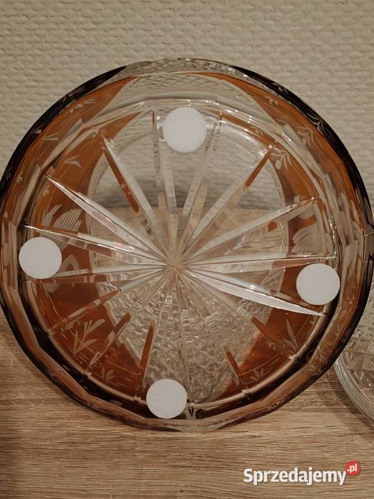 Śliczna duża bombonierka kryształowa Tychy