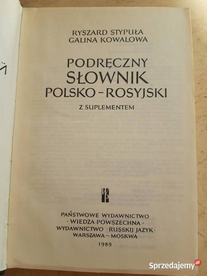 Podręczny słownik polsko rosyjski Ryszard Artykuły szkolne Bielsko-Biała