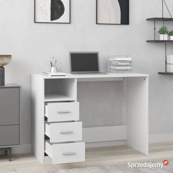 Biurko z szufladami białe 102x50x76 WM823032 Pozostałe Warszawa