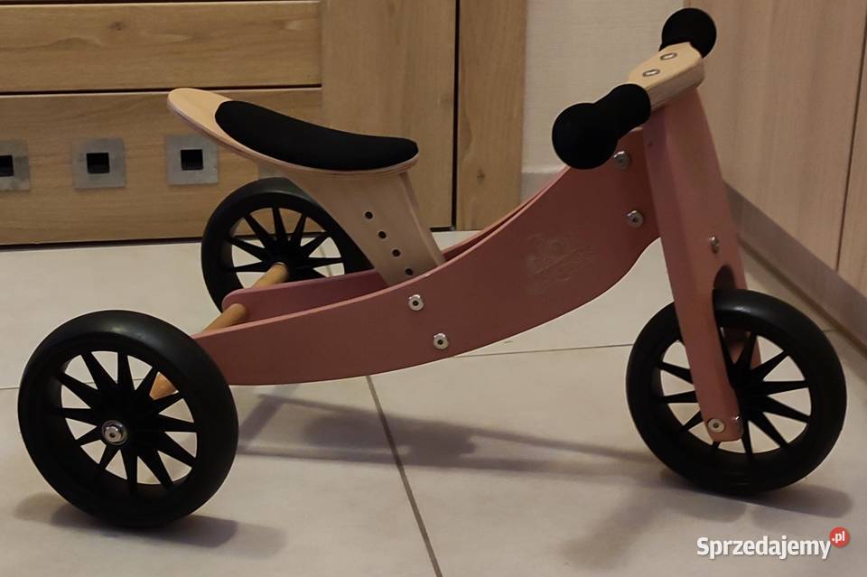 Rowerek 2 w 1 Kinderfeets Różowy drewniana Łódź