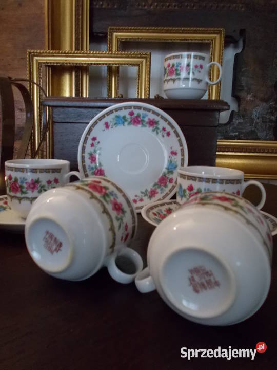Porcelanowe Filiżanki Komplet Japonia Lata PRL
