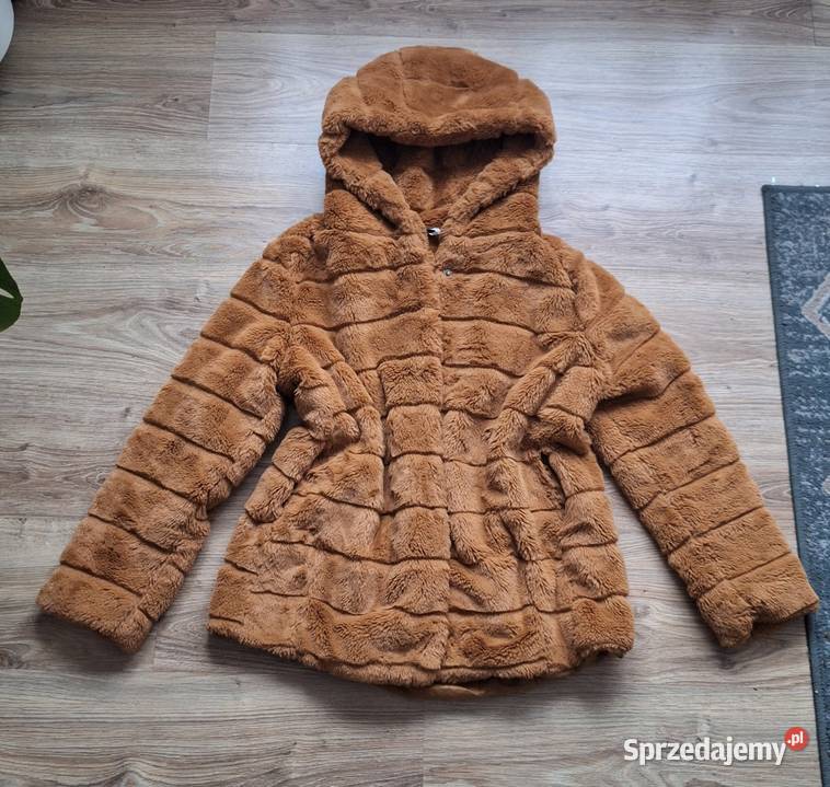 Lekkie przejściowe sztuczne futro brązowe z Kraków sprzedam
