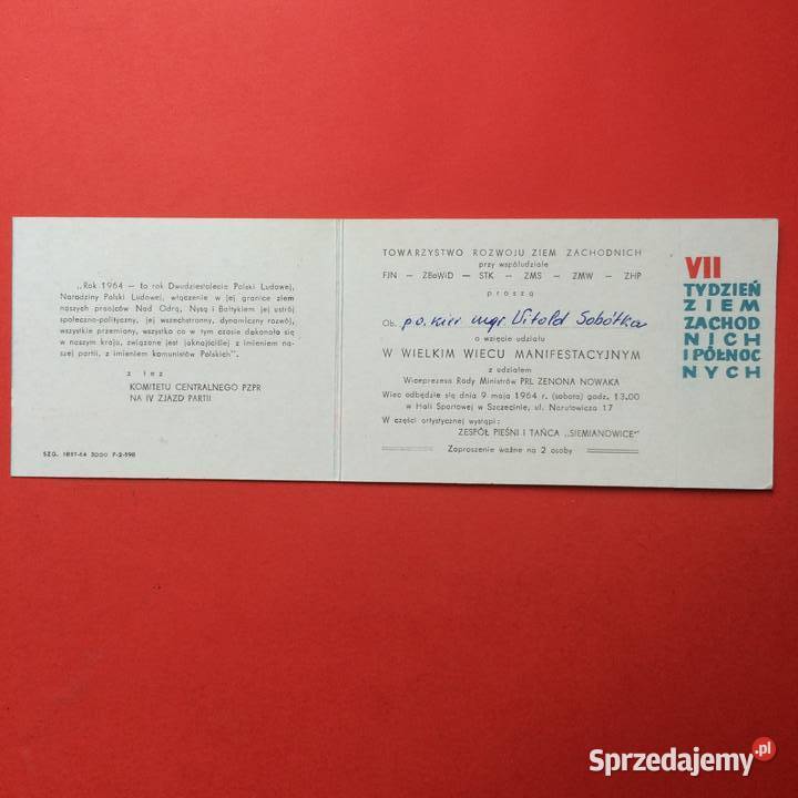 1927 Zaproszenie TRZZ Szczecin