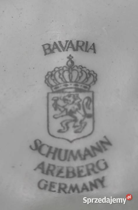 Vintage Schuman Azberg Bawaria Różowy Kwiat Pabianice
